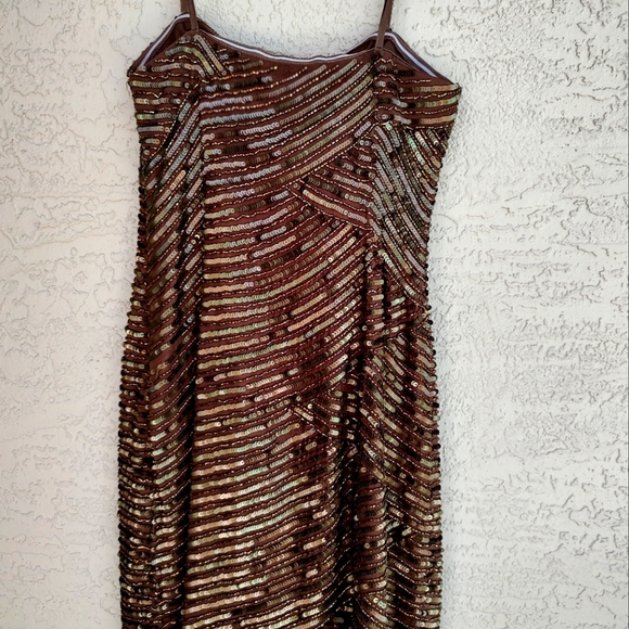 Adriana Pappell Bronze beaded strapless mini - Picture 5 of 11